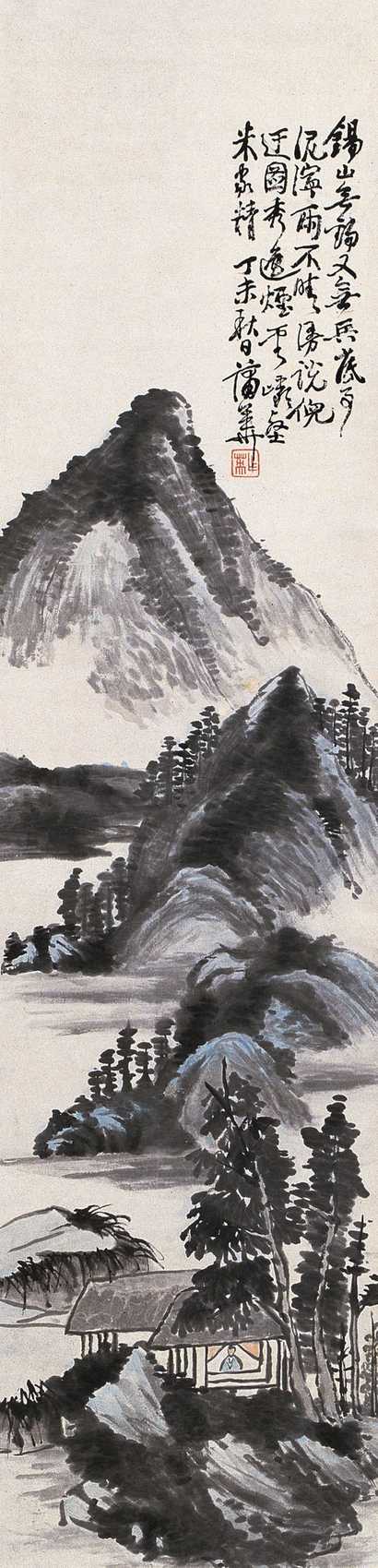 蒲华 1906年作  山水图 立轴